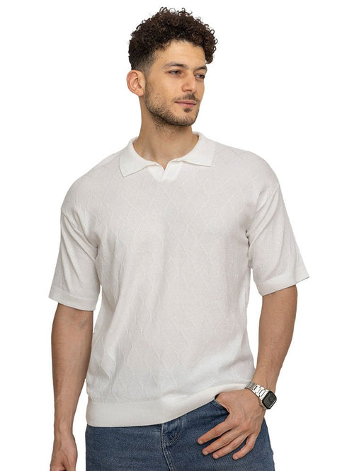 White Design 25 - F - Polo Neck T-Shirt - Khotwh